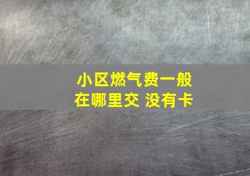 小区燃气费一般在哪里交 没有卡